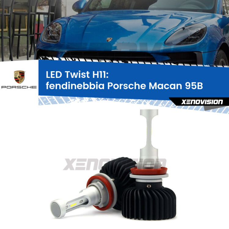 <strong>Kit fendinebbia LED</strong> H11 per <strong>Porsche Macan</strong> 95B 2014 - 2018. Compatte, impermeabili, senza ventola: praticamente indistruttibili. Top Quality.