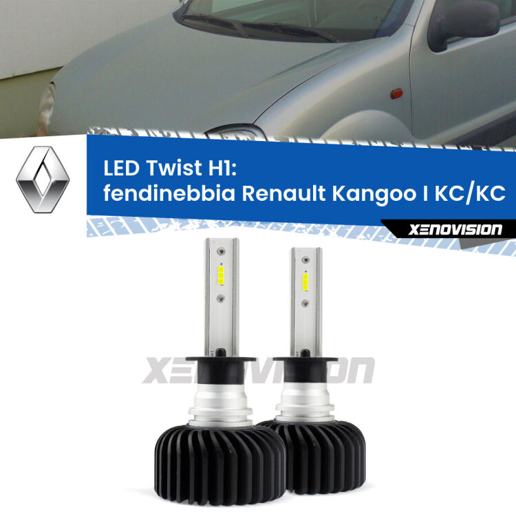<strong>Kit fendinebbia LED</strong> H1 per <strong>Renault Kangoo I</strong> KC/KC 1997 - 2006. Compatte, impermeabili, senza ventola: praticamente indistruttibili. Top Quality.