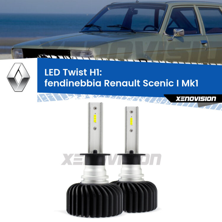 <strong>Kit fendinebbia LED</strong> H1 per <strong>Renault Scenic I</strong> Mk1 1996 - 2005. Compatte, impermeabili, senza ventola: praticamente indistruttibili. Top Quality.