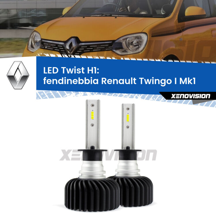 <strong>Kit fendinebbia LED</strong> H1 per <strong>Renault Twingo I</strong> Mk1 1993 - 2006. Compatte, impermeabili, senza ventola: praticamente indistruttibili. Top Quality.