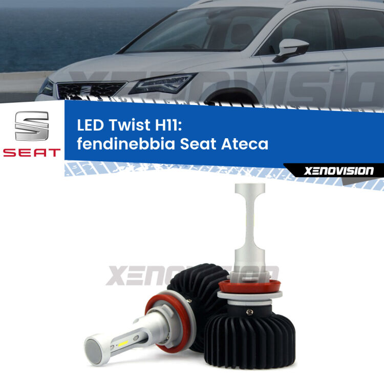 <strong>Kit fendinebbia LED</strong> H11 per <strong>Seat Ateca</strong>  2016 in poi. Compatte, impermeabili, senza ventola: praticamente indistruttibili. Top Quality.