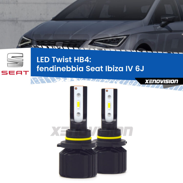 <strong>Kit fendinebbia LED</strong> HB4 per <strong>Seat Ibiza IV</strong> 6J 2008 - 2012. Compatte, impermeabili, senza ventola: praticamente indistruttibili. Top Quality.