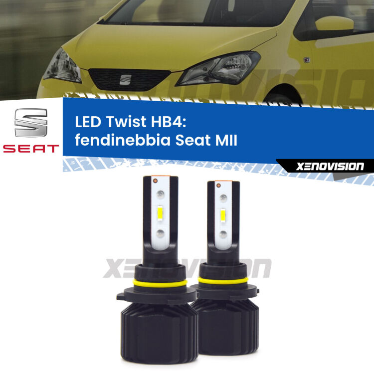 <strong>Kit fendinebbia LED</strong> HB4 per <strong>Seat MII</strong>  2011 - 2021. Compatte, impermeabili, senza ventola: praticamente indistruttibili. Top Quality.