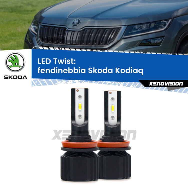 Fendinebbia LED Skoda Kodiaq 2016 in poi: Twist 11,000Lm <strong>Kit fendinebbia LED</strong> per <strong>Skoda Kodiaq</strong> 2016 in poi. Compatte, impermeabili, senza ventola: praticamente indistruttibili. Top Quality.