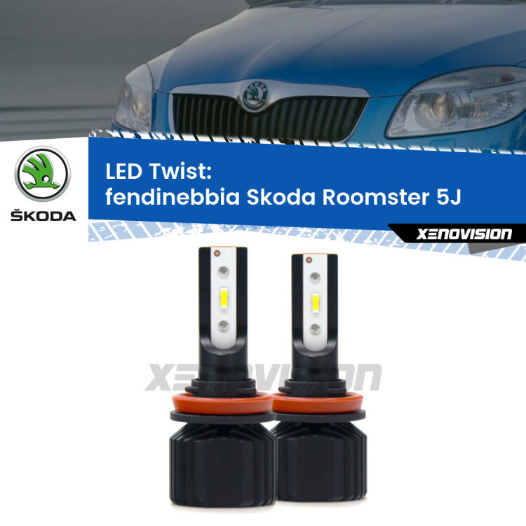 0 Fendinebbia LED Skoda Roomster 5J 2006 - 2015: Twist 11,000Lm <strong>Kit fendinebbia LED</strong> per <strong>Skoda Roomster</strong> 5J 2006 - 2015. Compatte, impermeabili, senza ventola: praticamente indistruttibili. Top Quality.