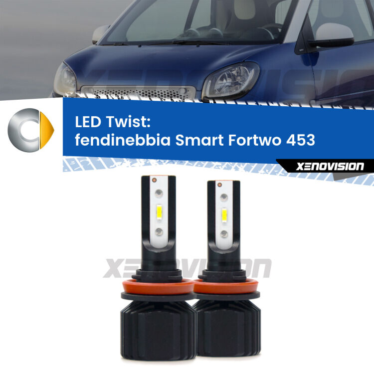 Fendinebbia LED Smart Fortwo 453 2014 in poi: Twist 11,000Lm <strong>Kit fendinebbia LED</strong> per <strong>Smart Fortwo</strong> 453 2014 in poi. Compatte, impermeabili, senza ventola: praticamente indistruttibili. Top Quality.