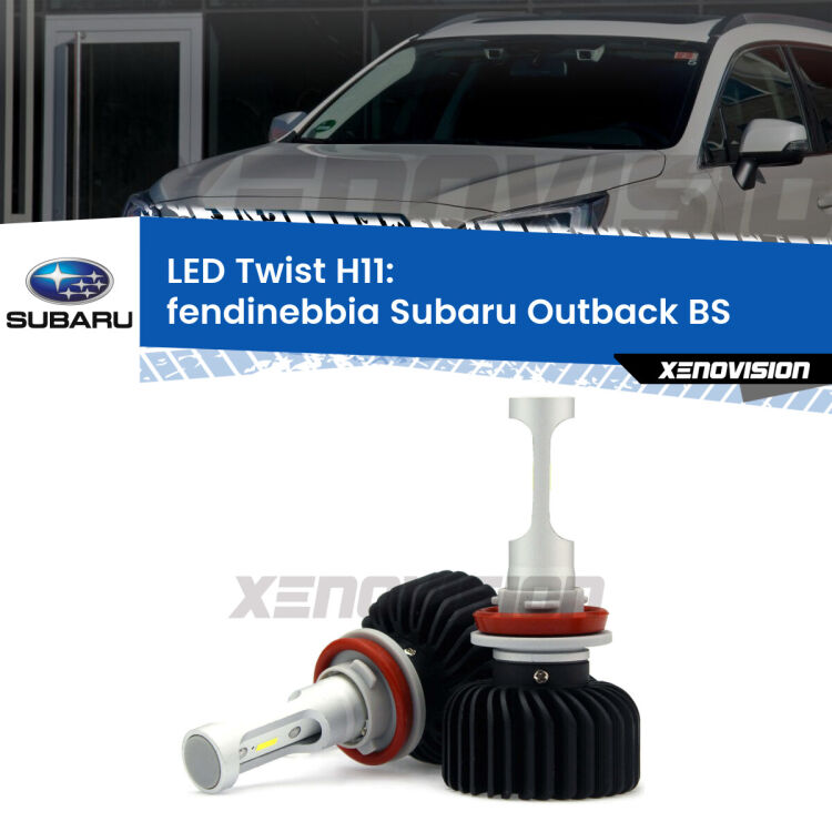 <strong>Kit fendinebbia LED</strong> H11 per <strong>Subaru Outback</strong> BS 2014 in poi. Compatte, impermeabili, senza ventola: praticamente indistruttibili. Top Quality.