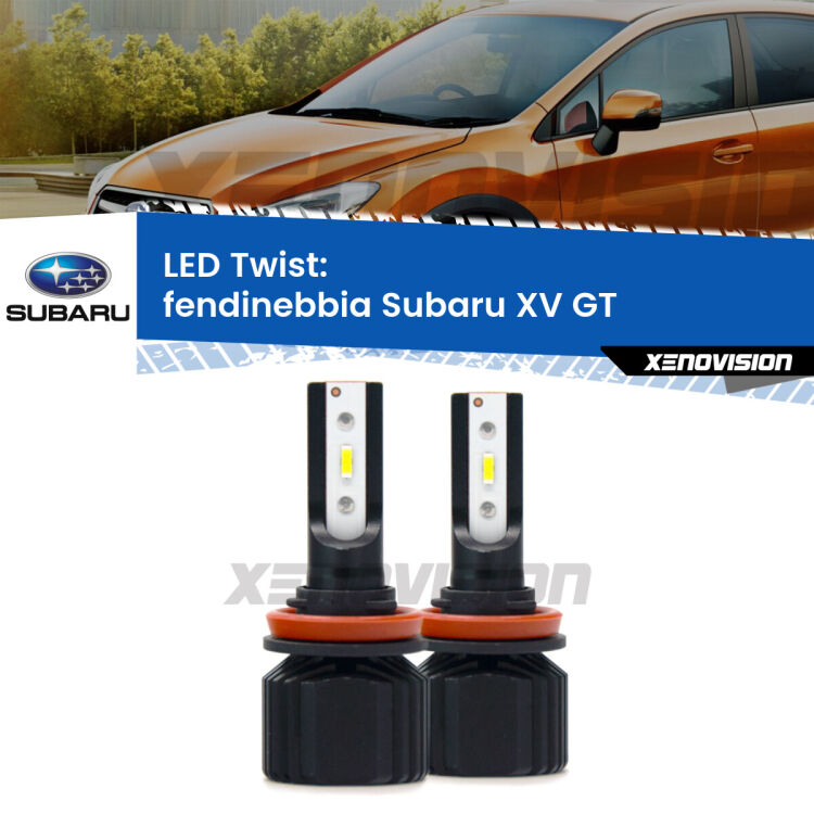 Fendinebbia LED Subaru XV GT con luci diurne: Twist 11,000Lm <strong>Kit fendinebbia LED</strong> per <strong>Subaru XV</strong> GT con luci diurne. Compatte, impermeabili, senza ventola: praticamente indistruttibili. Top Quality.