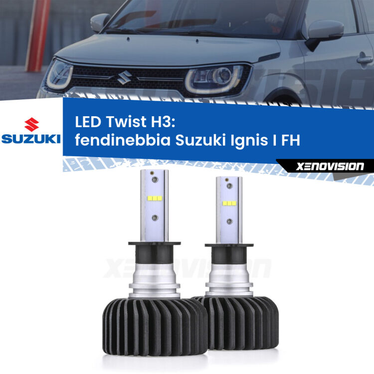 <strong>Kit fendinebbia LED</strong> H3 per <strong>Suzuki Ignis I</strong> FH 2000 - 2005. Compatte, impermeabili, senza ventola: praticamente indistruttibili. Top Quality.