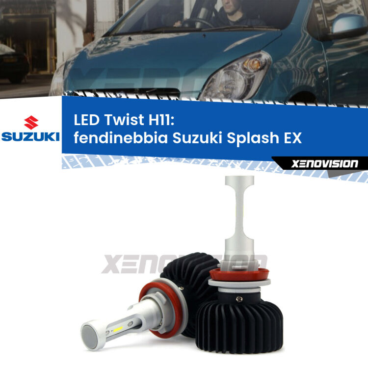 <strong>Kit fendinebbia LED</strong> H11 per <strong>Suzuki Splash</strong> EX 2008 in poi. Compatte, impermeabili, senza ventola: praticamente indistruttibili. Top Quality.