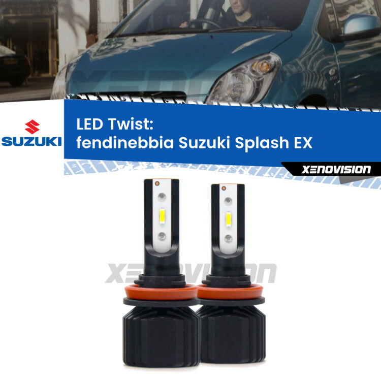 Fendinebbia LED Suzuki Splash EX 2008 in poi: Twist 11,000Lm <strong>Kit fendinebbia LED</strong> per <strong>Suzuki Splash</strong> EX 2008 in poi. Compatte, impermeabili, senza ventola: praticamente indistruttibili. Top Quality.