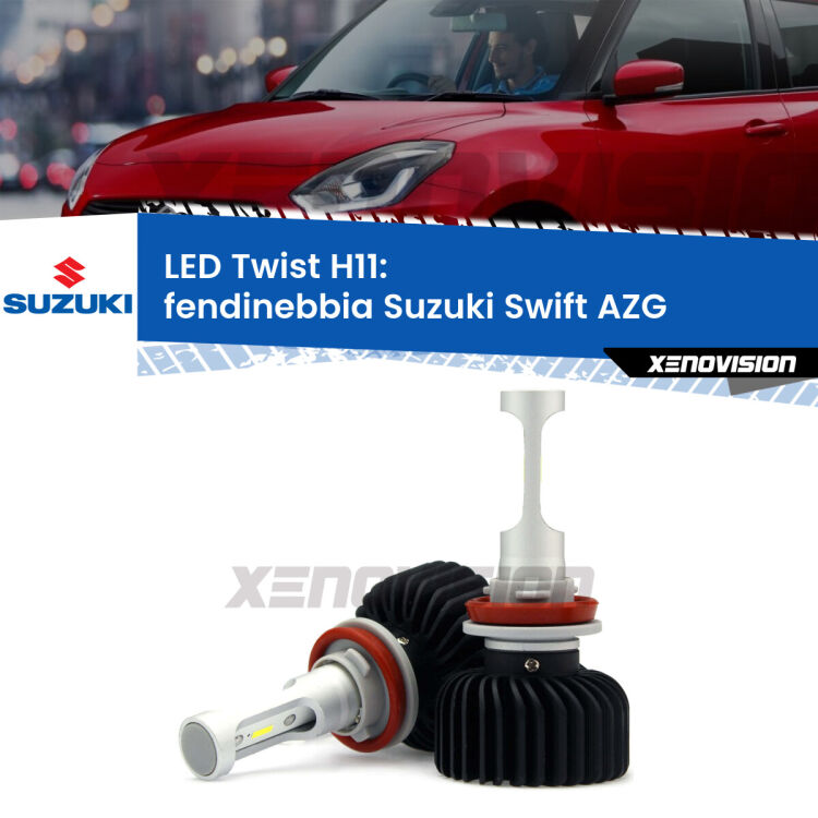 <strong>Kit fendinebbia LED</strong> H11 per <strong>Suzuki Swift</strong> AZG 2010 - 2016. Compatte, impermeabili, senza ventola: praticamente indistruttibili. Top Quality.