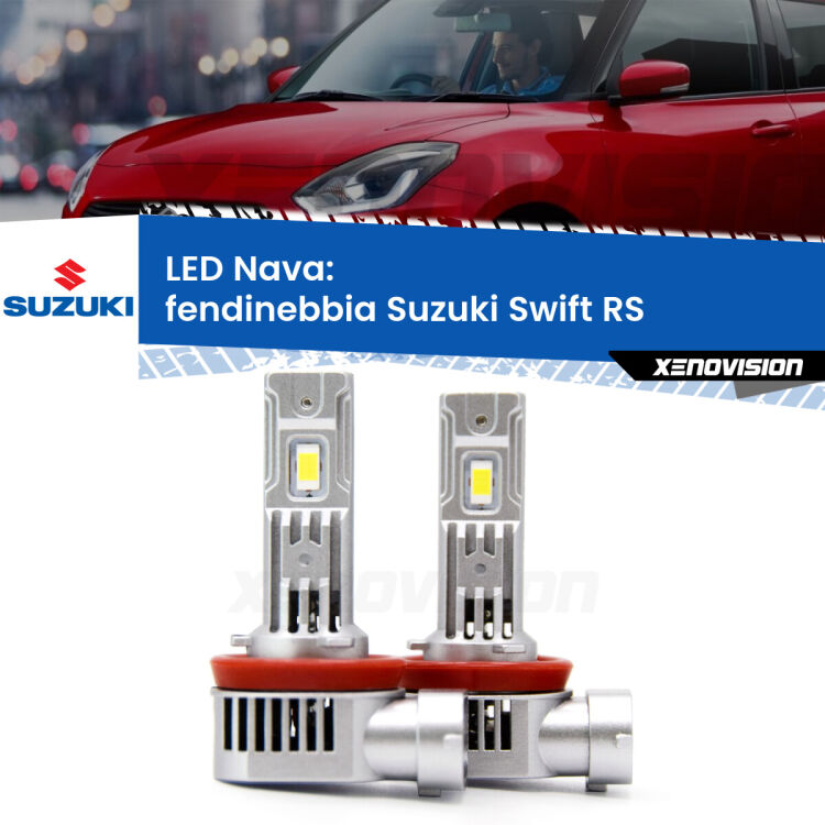 Fendinebbia LED Suzuki Swift RS 2005 - 2010: Nava 20,000Lm <strong>Fendinebbia LED no-spie per Suzuki Swift</strong> RS 2005 - 2010. Coppia lampade <strong>H11</strong>/H9/H8/H16(JP) modello Nava canbus, raffreddate a ventola.