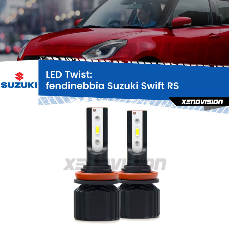 Fendinebbia LED Suzuki Swift RS 2005 - 2010: Twist 11,000Lm <strong>Kit fendinebbia LED</strong> per <strong>Suzuki Swift</strong> RS 2005 - 2010. Compatte, impermeabili, senza ventola: praticamente indistruttibili. Top Quality.