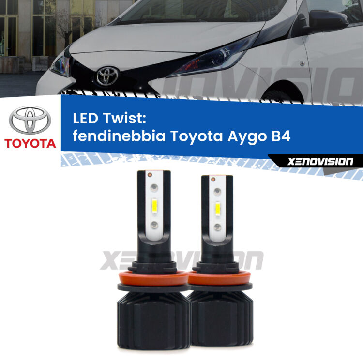 0 Fendinebbia LED Toyota Aygo B4 2014 in poi: Twist 11,000Lm <strong>Kit fendinebbia LED</strong> per <strong>Toyota Aygo</strong> B4 2014 in poi. Compatte, impermeabili, senza ventola: praticamente indistruttibili. Top Quality.