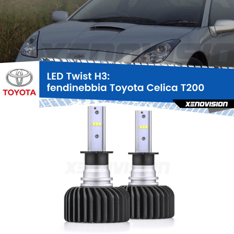 <strong>Kit fendinebbia LED</strong> H3 per <strong>Toyota Celica</strong> T200 1993 - 1999. Compatte, impermeabili, senza ventola: praticamente indistruttibili. Top Quality.