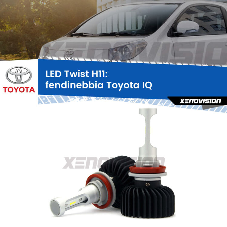 <strong>Kit fendinebbia LED</strong> H11 per <strong>Toyota IQ</strong>  2009 - 2015. Compatte, impermeabili, senza ventola: praticamente indistruttibili. Top Quality.