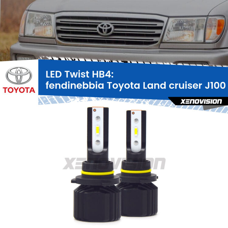 Fendinebbia LED Toyota Land cruiser J100 1998 - 2007: HB4 11,000Lm <strong>Kit fendinebbia LED</strong> HB4 per <strong>Toyota Land cruiser</strong> J100 1998 - 2007. Compatte, impermeabili, senza ventola: praticamente indistruttibili. Top Quality.