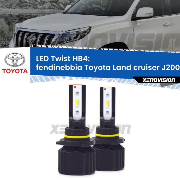 Fendinebbia LED Toyota Land cruiser J200 2007 - 2013: HB4 11,000Lm <strong>Kit fendinebbia LED</strong> HB4 per <strong>Toyota Land cruiser</strong> J200 2007 - 2013. Compatte, impermeabili, senza ventola: praticamente indistruttibili. Top Quality.