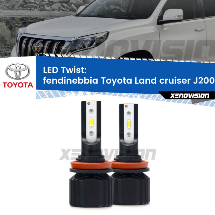 Fendinebbia LED Toyota Land cruiser J200 2013 in poi: Twist 11,000Lm <strong>Kit fendinebbia LED</strong> per <strong>Toyota Land cruiser</strong> J200 2013 in poi. Compatte, impermeabili, senza ventola: praticamente indistruttibili. Top Quality.