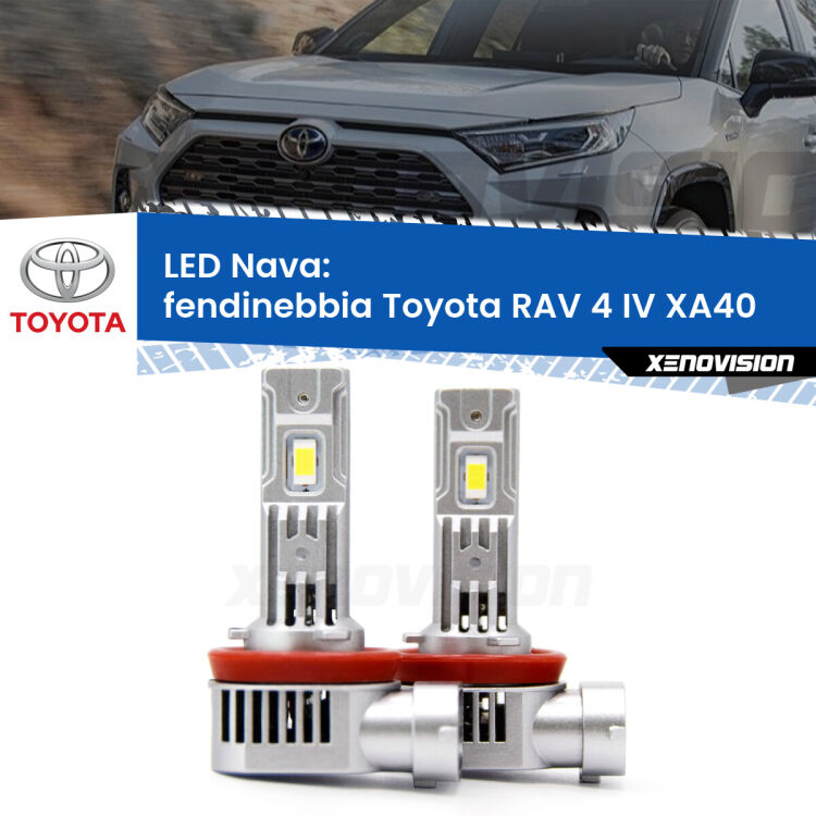 Fendinebbia LED Toyota RAV 4 IV XA40 2012 - 2018: Nava 20,000Lm <strong>Fendinebbia LED no-spie per Toyota RAV 4 IV</strong> XA40 2012 - 2018. Coppia lampade <strong>H11</strong>/H9/H8/H16(JP) modello Nava canbus, raffreddate a ventola.