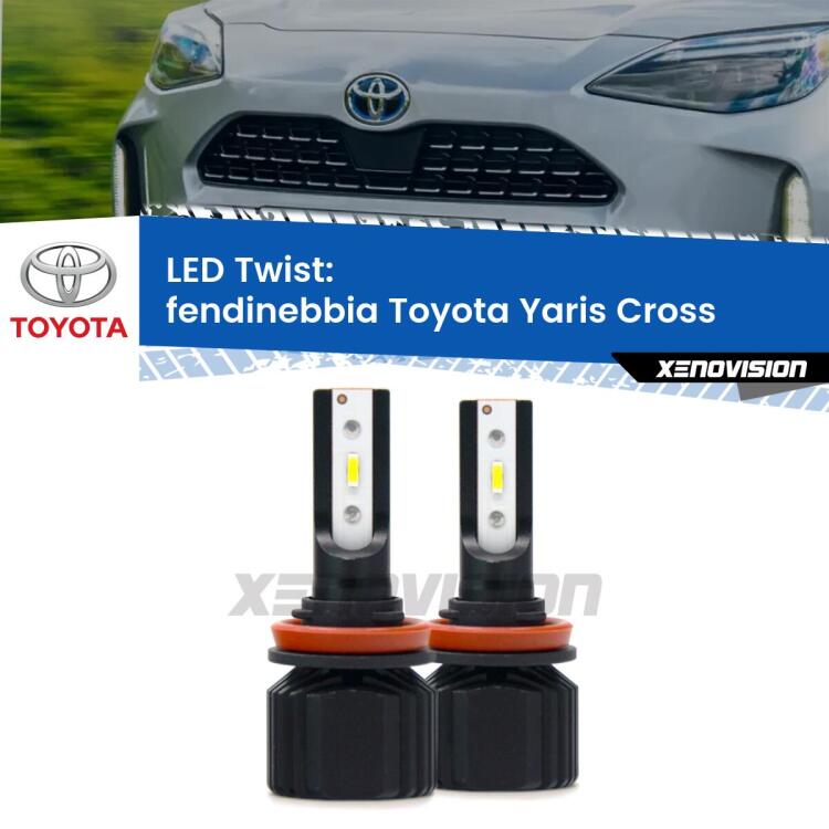Fendinebbia LED Toyota Yaris Cross 2020 in poi: Twist 11,000Lm <strong>Kit fendinebbia LED</strong> per <strong>Toyota Yaris Cross</strong> 2020 in poi. Compatte, impermeabili, senza ventola: praticamente indistruttibili. Top Quality.