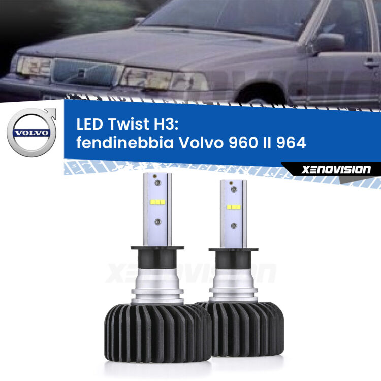 <strong>Kit fendinebbia LED</strong> H3 per <strong>Volvo 960 II</strong> 964 1994 - 1996. Compatte, impermeabili, senza ventola: praticamente indistruttibili. Top Quality.