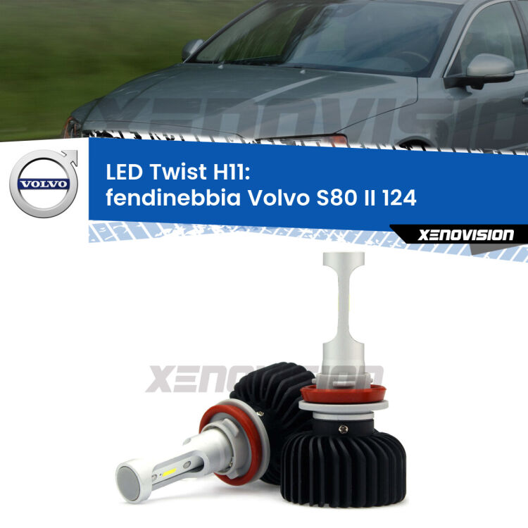 <strong>Kit fendinebbia LED</strong> H11 per <strong>Volvo S80 II</strong> 124 2006 - 2016. Compatte, impermeabili, senza ventola: praticamente indistruttibili. Top Quality.