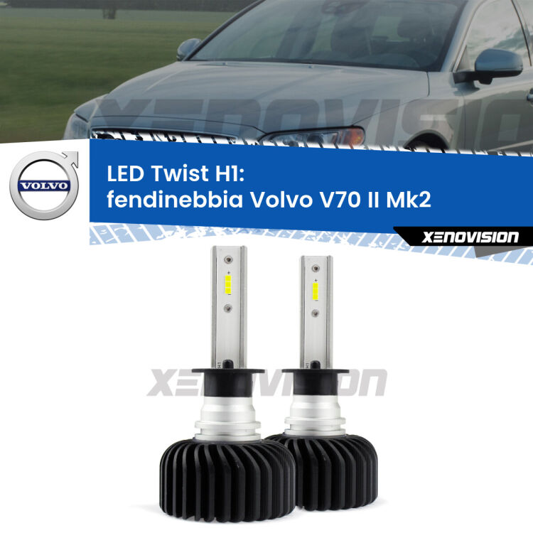 <strong>Kit fendinebbia LED</strong> H1 per <strong>Volvo V70 II</strong> Mk2 2005 - 2007. Compatte, impermeabili, senza ventola: praticamente indistruttibili. Top Quality.
