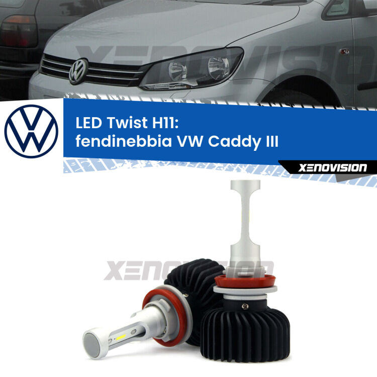 <strong>Kit fendinebbia LED</strong> H11 per <strong>VW Caddy III</strong>  Versione 1. Compatte, impermeabili, senza ventola: praticamente indistruttibili. Top Quality.