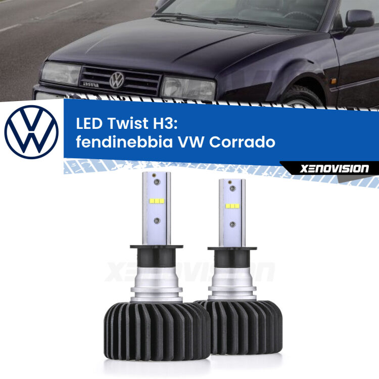 <strong>Kit fendinebbia LED</strong> H3 per <strong>VW Corrado</strong>  1988 - 1995. Compatte, impermeabili, senza ventola: praticamente indistruttibili. Top Quality.