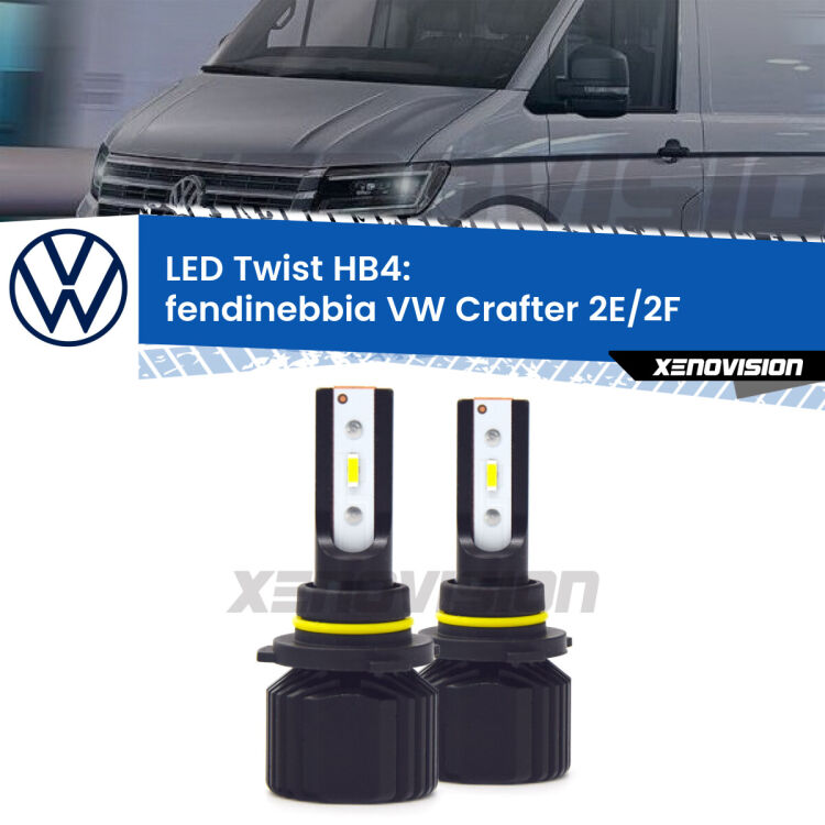 <strong>Kit fendinebbia LED</strong> HB4 per <strong>VW Crafter</strong> 2E/2F 2006 - 2016. Compatte, impermeabili, senza ventola: praticamente indistruttibili. Top Quality.