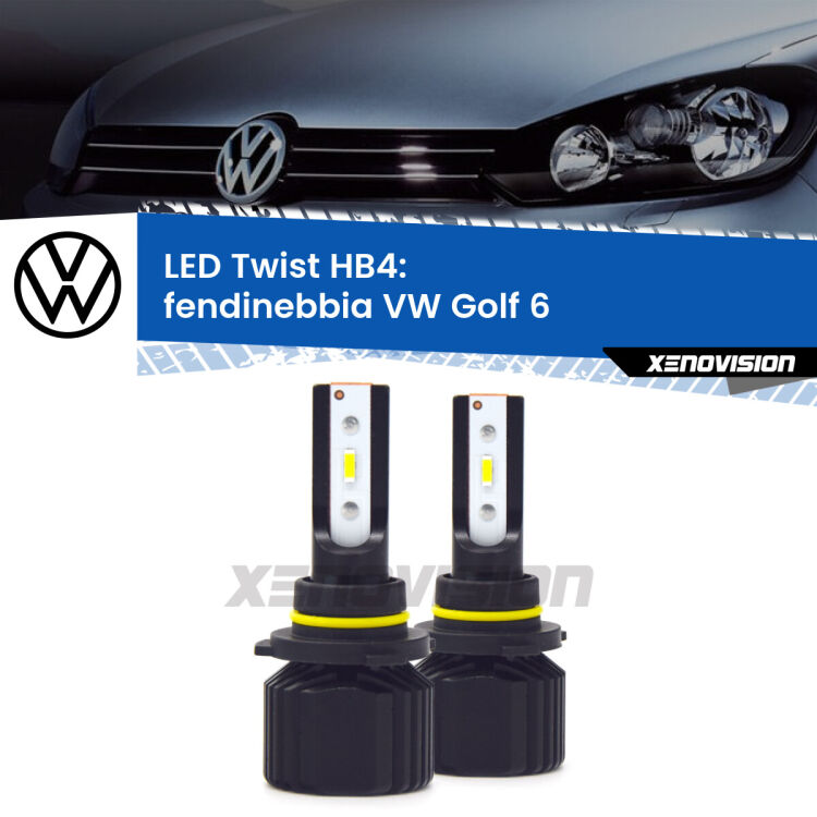 Fendinebbia LED VW Golf 6 2008 - 2011: HB4 11,000Lm <strong>Kit fendinebbia LED</strong> HB4 per <strong>VW Golf 6</strong> 2008 - 2011. Compatte, impermeabili, senza ventola: praticamente indistruttibili. Top Quality.