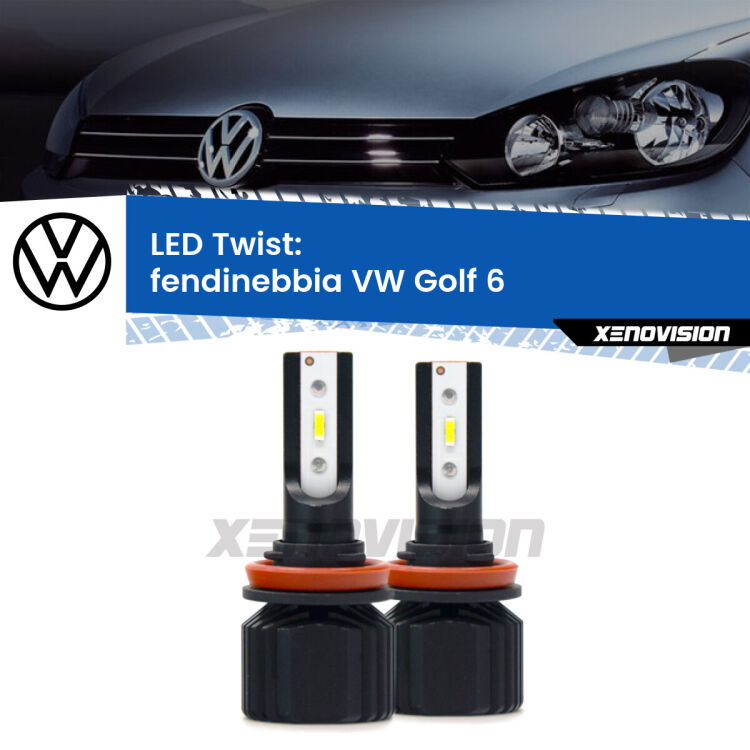 Fendinebbia LED VW Golf 6 2012 - 2011: Twist 11,000Lm <strong>Kit fendinebbia LED</strong> per <strong>VW Golf 6</strong> 2012 - 2011. Compatte, impermeabili, senza ventola: praticamente indistruttibili. Top Quality.
