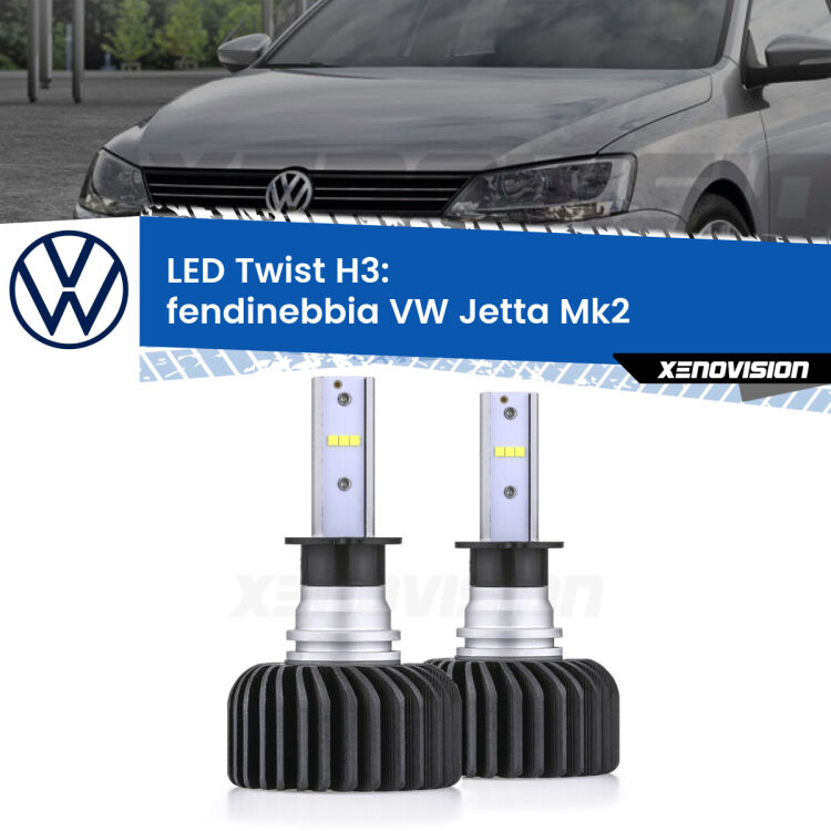 <strong>Kit fendinebbia LED</strong> H3 per <strong>VW Jetta</strong> Mk2 1984 - 1992. Compatte, impermeabili, senza ventola: praticamente indistruttibili. Top Quality.
