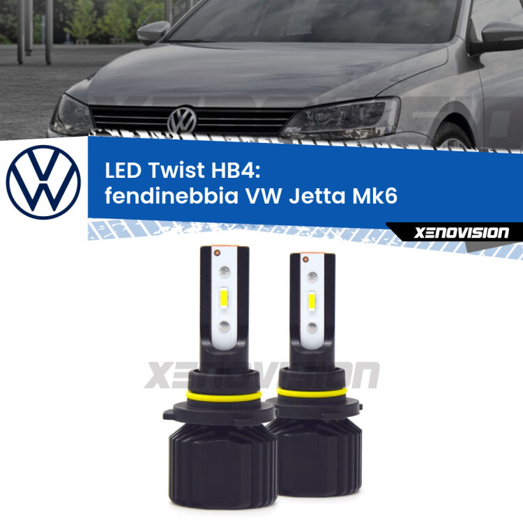 <strong>Kit fendinebbia LED</strong> HB4 per <strong>VW Jetta</strong> Mk6 2010 - 2014. Compatte, impermeabili, senza ventola: praticamente indistruttibili. Top Quality.