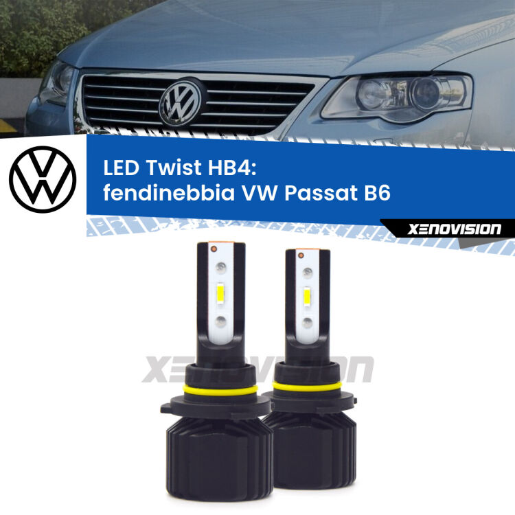 Fendinebbia LED VW Passat B6 2005 - 2010: HB4 11,000Lm <strong>Kit fendinebbia LED</strong> HB4 per <strong>VW Passat</strong> B6 2005 - 2010. Compatte, impermeabili, senza ventola: praticamente indistruttibili. Top Quality.