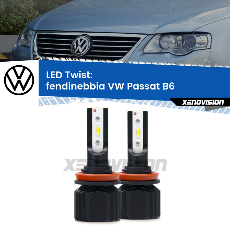 Fendinebbia LED VW Passat B6 2005 - 2010: Twist 11,000Lm <strong>Kit fendinebbia LED</strong> per <strong>VW Passat</strong> B6 2005 - 2010. Compatte, impermeabili, senza ventola: praticamente indistruttibili. Top Quality.