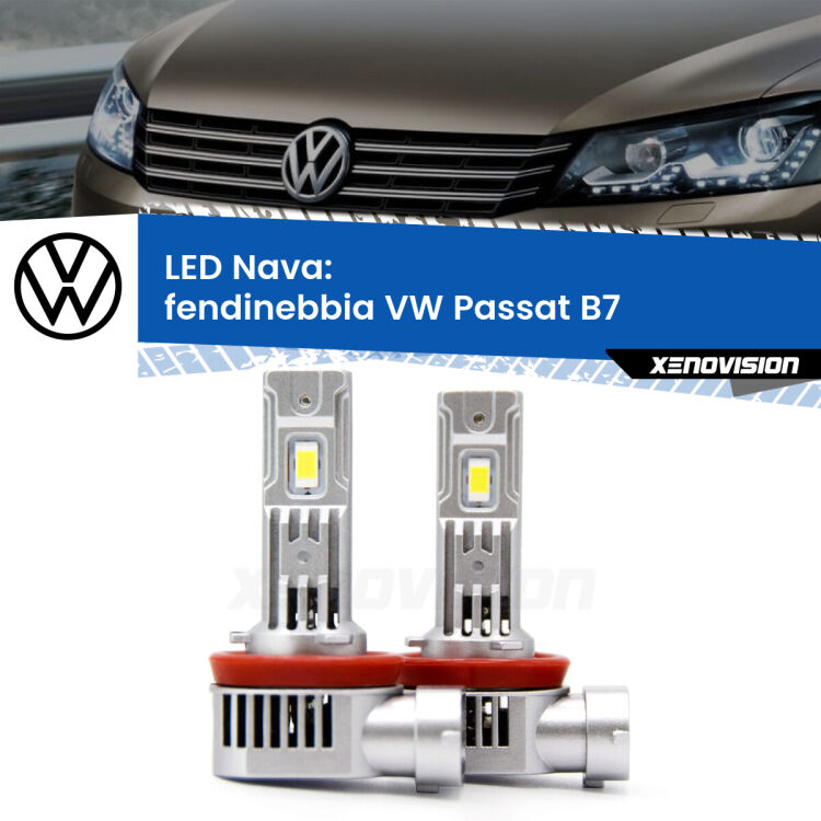 0 Fendinebbia LED VW Passat B7 2010 - 2014: Nava 20,000Lm <strong>Fendinebbia LED no-spie per VW Passat</strong> B7 2010 - 2014. Coppia lampade <strong>H11</strong>/H9/H8/H16(JP) modello Nava canbus, raffreddate a ventola.