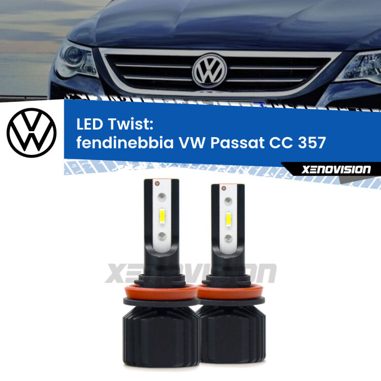 Fendinebbia LED VW Passat CC 357 2008 - 2012: Twist 11,000Lm <strong>Kit fendinebbia LED</strong> per <strong>VW Passat CC</strong> 357 2008 - 2012. Compatte, impermeabili, senza ventola: praticamente indistruttibili. Top Quality.