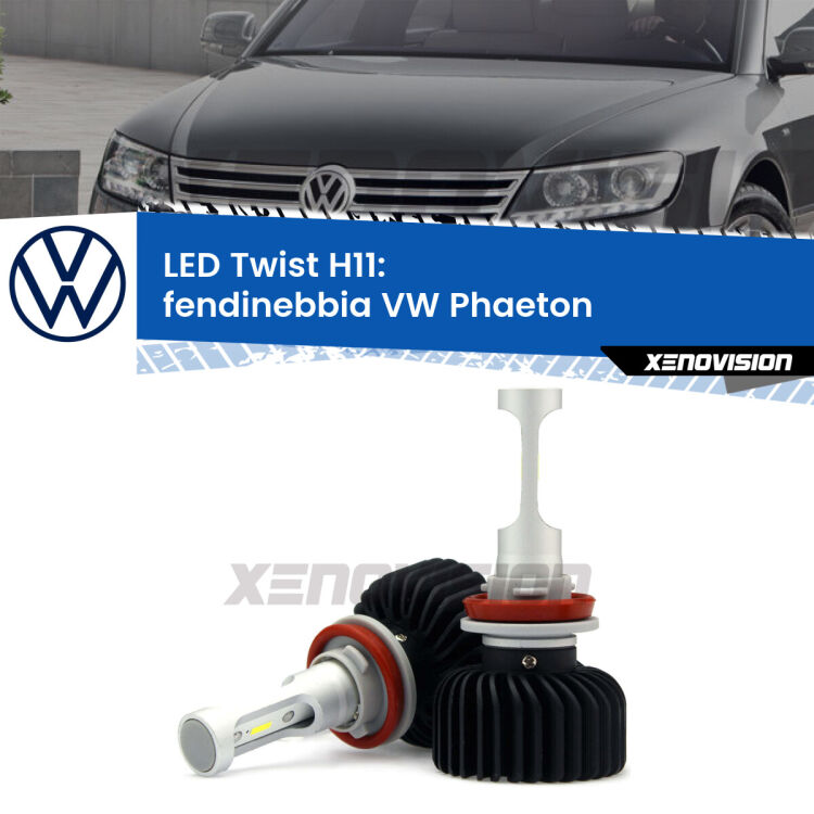 <strong>Kit fendinebbia LED</strong> H11 per <strong>VW Phaeton</strong>  2002 - 2010. Compatte, impermeabili, senza ventola: praticamente indistruttibili. Top Quality.