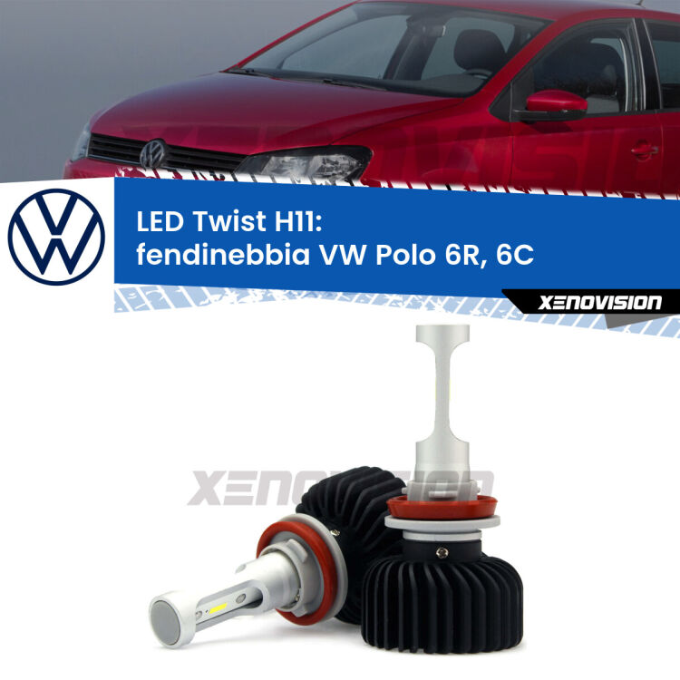 <strong>Kit fendinebbia LED</strong> H11 per <strong>VW Polo</strong> 6R, 6C 2009 - 2016. Compatte, impermeabili, senza ventola: praticamente indistruttibili. Top Quality.