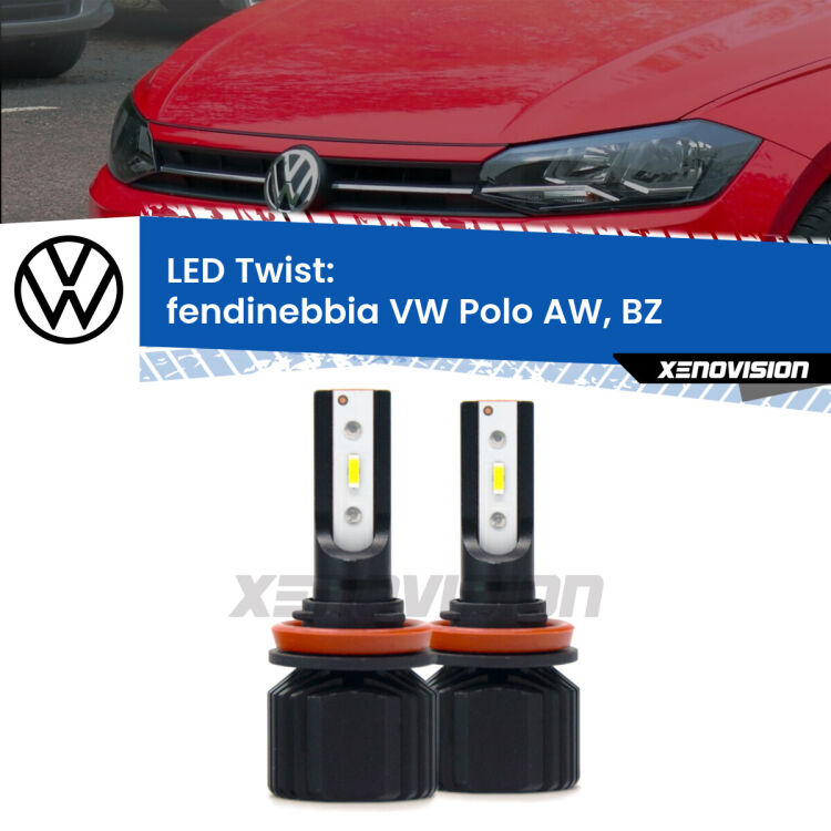 Fendinebbia LED VW Polo AW, BZ 2017 in poi: Twist 11,000Lm <strong>Kit fendinebbia LED</strong> per <strong>VW Polo</strong> AW, BZ 2017 in poi. Compatte, impermeabili, senza ventola: praticamente indistruttibili. Top Quality.