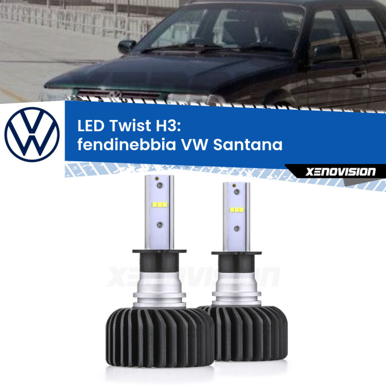 <strong>Kit fendinebbia LED</strong> H3 per <strong>VW Santana</strong>  1995 - 2012. Compatte, impermeabili, senza ventola: praticamente indistruttibili. Top Quality.