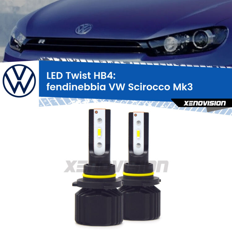 <strong>Kit fendinebbia LED</strong> HB4 per <strong>VW Scirocco</strong> Mk3 2008 - 2014. Compatte, impermeabili, senza ventola: praticamente indistruttibili. Top Quality.