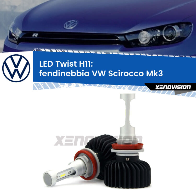 <strong>Kit fendinebbia LED</strong> H11 per <strong>VW Scirocco</strong> Mk3 2015 - 2017. Compatte, impermeabili, senza ventola: praticamente indistruttibili. Top Quality.