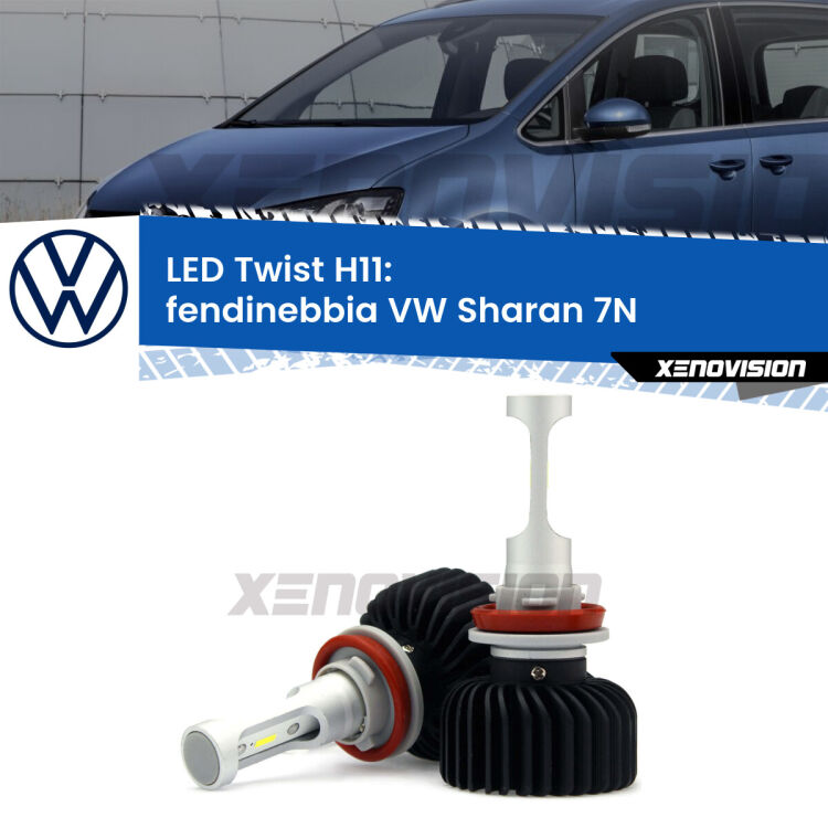 <strong>Kit fendinebbia LED</strong> H11 per <strong>VW Sharan</strong> 7N 2010 - 2019. Compatte, impermeabili, senza ventola: praticamente indistruttibili. Top Quality.