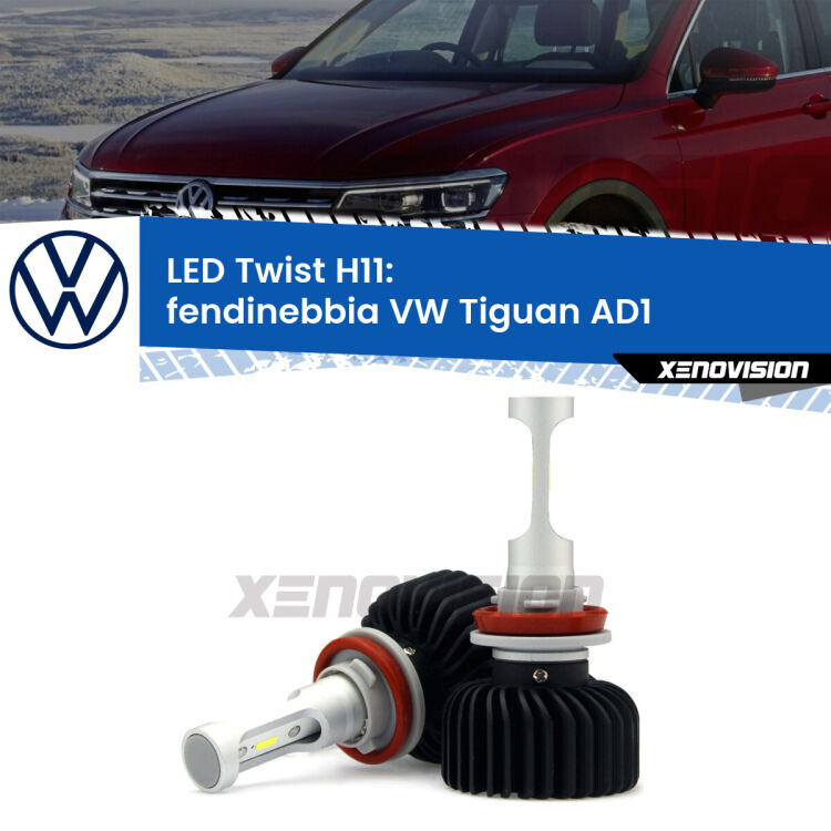 <strong>Kit fendinebbia LED</strong> H11 per <strong>VW Tiguan</strong> AD1 2016 in poi. Compatte, impermeabili, senza ventola: praticamente indistruttibili. Top Quality.