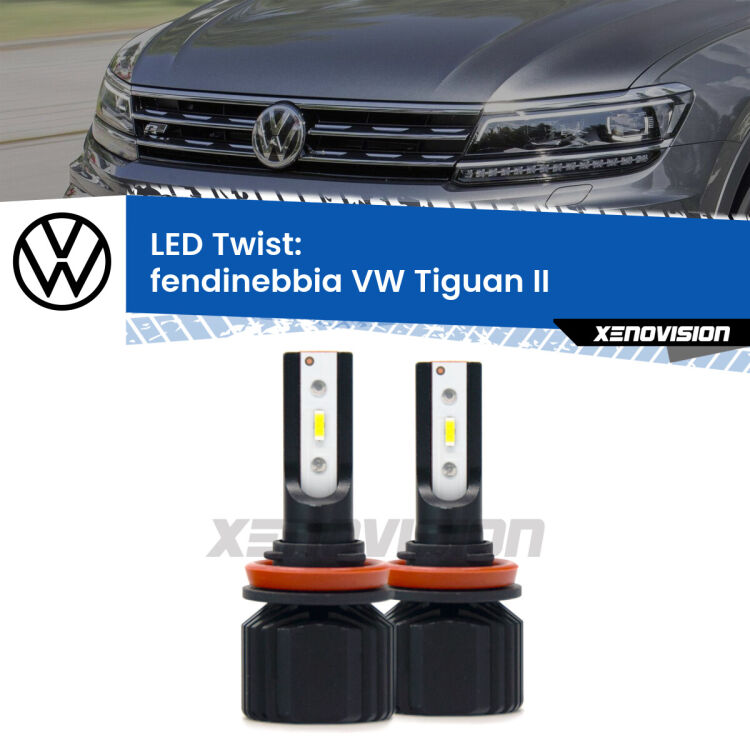 Fendinebbia LED VW Tiguan II 2016 in poi: Twist 11,000Lm <strong>Kit fendinebbia LED</strong> per <strong>VW Tiguan</strong> II 2016 in poi. Compatte, impermeabili, senza ventola: praticamente indistruttibili. Top Quality.