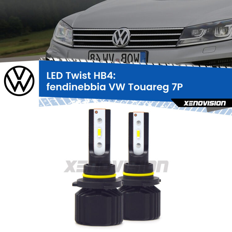 Fendinebbia LED VW Touareg 7P 2010 - 2014: HB4 11,000Lm <strong>Kit fendinebbia LED</strong> HB4 per <strong>VW Touareg</strong> 7P 2010 - 2014. Compatte, impermeabili, senza ventola: praticamente indistruttibili. Top Quality.
